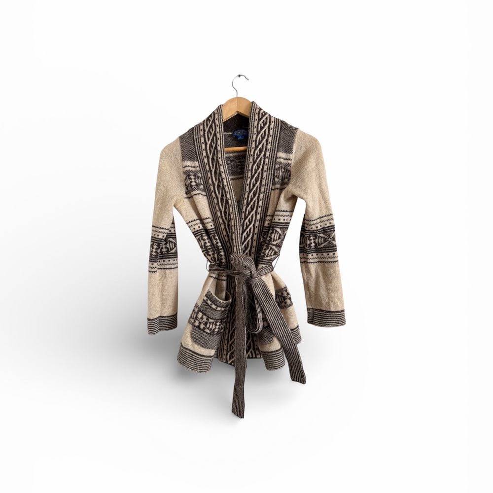 Rare Vintage Pendleton Beige and Brown Patterned Cardigan